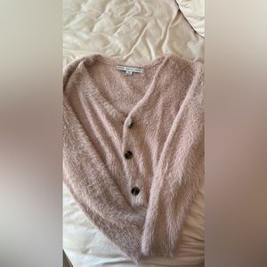 Pink fuzzy cardigan size medium.